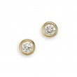 Roberto Coin 18K Yellow Gold Diamond Bezel Set Stud Earrings