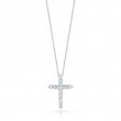 Roberto Coin 18K White Gold Rhodium Plated Tiny Treasures Small Diamond Cross Pendant