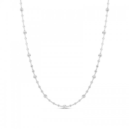Roberto Coin 18K White Gold Rhodium Plated Diamonds By The Yard Necklace