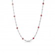 Roberto Coin 18K White Gold Rhodium Plated Diamonds By The Inch Ruby And Diamond Necklace
