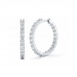 Roberto Coin 18K White Gold Small Inside Outside Diamond Hoop Earrings