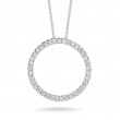 Roberto Coin 18K White Gold Tiny Treasures Small Diamond Circle Pendant Necklace