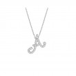 Roberto Coin 18K White Gold Rhodium Plated Tiny Treasures Love Letters Cursived A Diamond Pendant