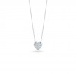 Roberto Coin 18K White Gold Tiny Treasure Diamond Baby Puffed Heart Pendant Necklace