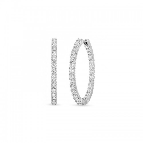 Roberto Coin 18K White Gold Perfect Diamond Hoop Earrings