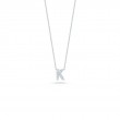 Roberto Coin 18K White Gold Rhodium Plated Tiny Treasures Love Letters Diamond K Pendant Necklace