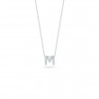 Roberto Coin 18K White Gold Rhodium Plated Tiny Treasures Love Letter Diamond M Pendant Necklace