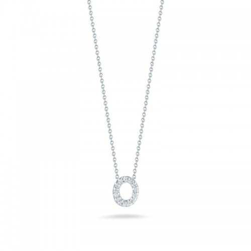 Roberto Coin 18K White Gold Rhodium Plated Tiny Treasureslove Letter O Pendant Necklace