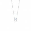 Roberto Coin 18K White Gold Rhodium Plated Tiny Treasures Love Letter Diamond R Pendant Necklace