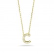Roberto Coin 18K Yellow Gold Tiny Treasures Love Letter Diamond C Pendant Necklace