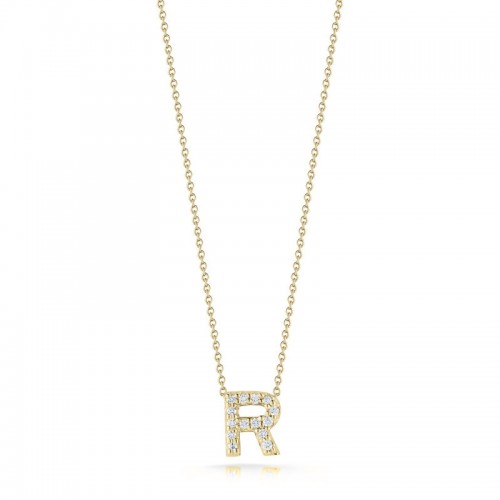 Roberto Coin 18K Yellow Gold Tiny Treasures Love Letter R Pendant Necklace
