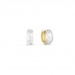 Roberto Coin 18K Yellow And White Rhoidum Plated Brushed Gold Classic Diamond Reversible Diamond Huggie Hoop Earrings