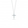 Roberto Coin 18K White Gold Rhodium Plated Tiny Treasures Diamond Cross Pendant