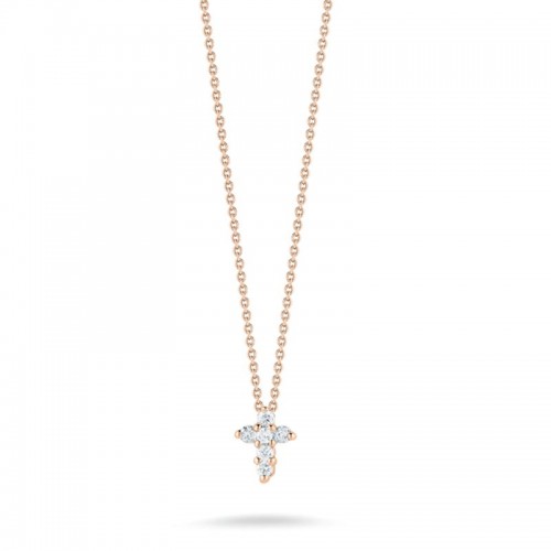 Roberto Coin 18K Rose Gold Tiny Treasures Baby Diamond Cross