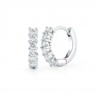 Roberto Coin 18K White Gold Rhodium Plated Perfect Diamond Hoop Single Line Diamond Huggie Hoop Earrings