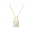 Roberto Coin 18K Yellow Gold Tiny Treasures Diamond Lock Charm Necklace