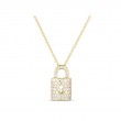 Roberto Coin 18K Yellow Gold Tiny Treasures Diamond Lock Charm Necklace