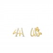 Roberto Coin 18K Yellow Gold Tiny Treasures Diamond Curl Huggie Earrings