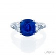 JB Star 3-Stone Cushion Cut Sapphire And Diamond Ring