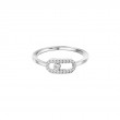 18K White Gold Move Uno Half Pave Ring