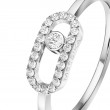 18K White Gold Move Uno Half Pave Ring