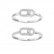 18K White Gold Move Uno Half Pave Ring