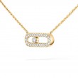 Messika 18K Yellow Gold Move Uno Pave Open Diamond Station Pendant Necklace