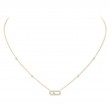 Messika 18K Yellow Gold Move Uno Pave Open Diamond Station Pendant Necklace