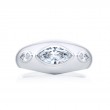 Platinum Marquise Diamond Single-Row GIA Certified Men's Wedding Band