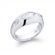 Platinum Marquise Diamond Single-Row GIA Certified Men's Wedding Band