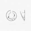 18K White Gold Move Romane Small Half Pave Earrings