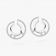 18K White Gold Move Romane Small Half Pave Earrings