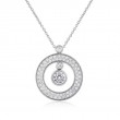 Roberto Coin 18K White Gold Rhodium Plated Cento Mini O Diamond Pave Pendant