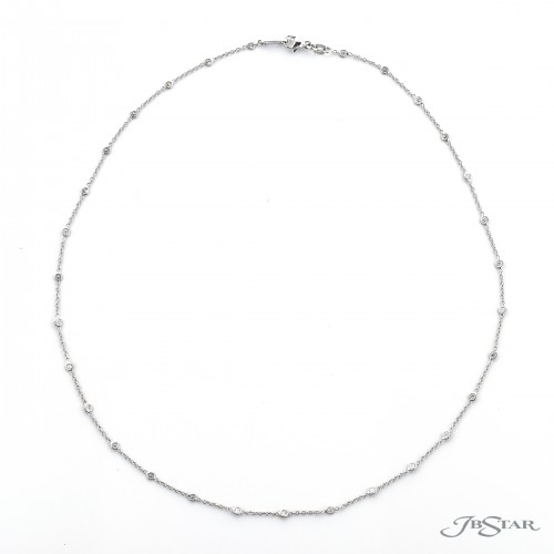 JB Star Platinum Bezel Set Diamond Chain