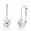 Roberto Coin 18K White Gold Rhodium Plated Bezel Set Diamond Drop Earrings