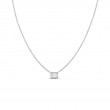 Roberto Coin 18K White Gold Diamonds By The Inch Emerald Cut Diamond Solitaire Sideways Pendant