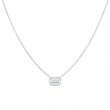 Roberto Coin 18K White Gold Rhodium Plated Diamonds By The Inch Emerald Cut Solitaire Pendant