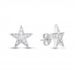 Roberto Coin 18K White Gold Rhodium Plated Tiny Treasures Diamond Pave Star Earrings