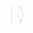Roberto Coin 18K White Gold Rhodium Plated Perfect Hoop Square Shape Diamond Hoop Earrings