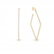 Roberto Coin 18K Yellow Gold Perfect Hoop Square Diamond Hoop Earrings