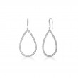Roberto Coin 18K White Gold Rhodium Plated Classic Diamond Pave Pearshape Drop Earrings