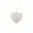 Roberto Coin 18K White Gold Rhodium Plated Tiny Treasures Pave Diamond Puff Heart Pendant