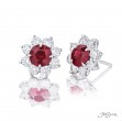 JB Star Platinum Ruby And Diamond Stud Earrings