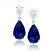 Platinum Pear-Shaped Sapphire Drop Earrings