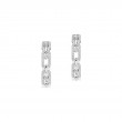 18K White Gold Move Link Small Hoop Earrings