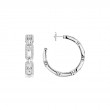 18K White Gold Move Link Small Hoop Earrings