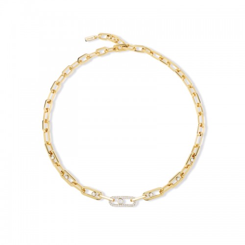 Messika Move Link Pave Open Station Necklace
