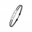 18K White Gold Care(S) Black Cord Bracelet