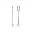 Roberto Coin 18K White Gold Rhodium Plated Cento Short Matchstick Diamond Drop Earrings