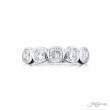 Platinum Cushion-Cut Diamond Single-Row Bezel Set Band